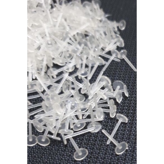 Anting Tusuk Plastik Bening Anak / Dewasa