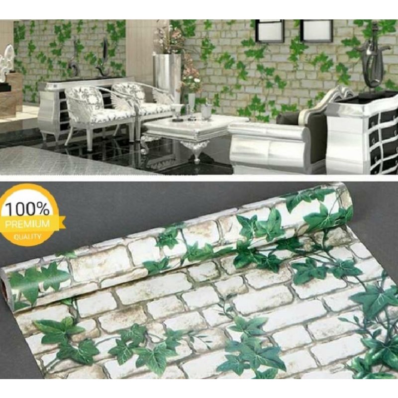 Ready COD✅ Stiker Dinding Bata Daun Rambat  Stiker Wallpaper Bata Daun Estetik
