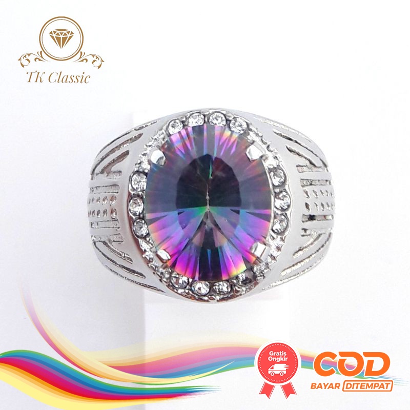 Natural Batu Permata Mystic Quartz Multicolor Original