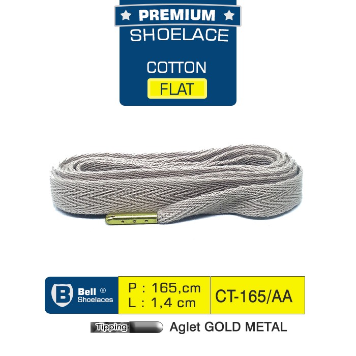 Tali sepatu Flat Cotton 135cm Aglet GOLD metal