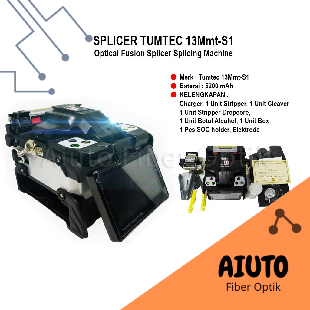 Splicer Tumtec 13MMT S1/Tumtec Splicer S1 13mmt/Fusion Splicer Tumtec 13MMT/Alat Sambung Fiber Optik