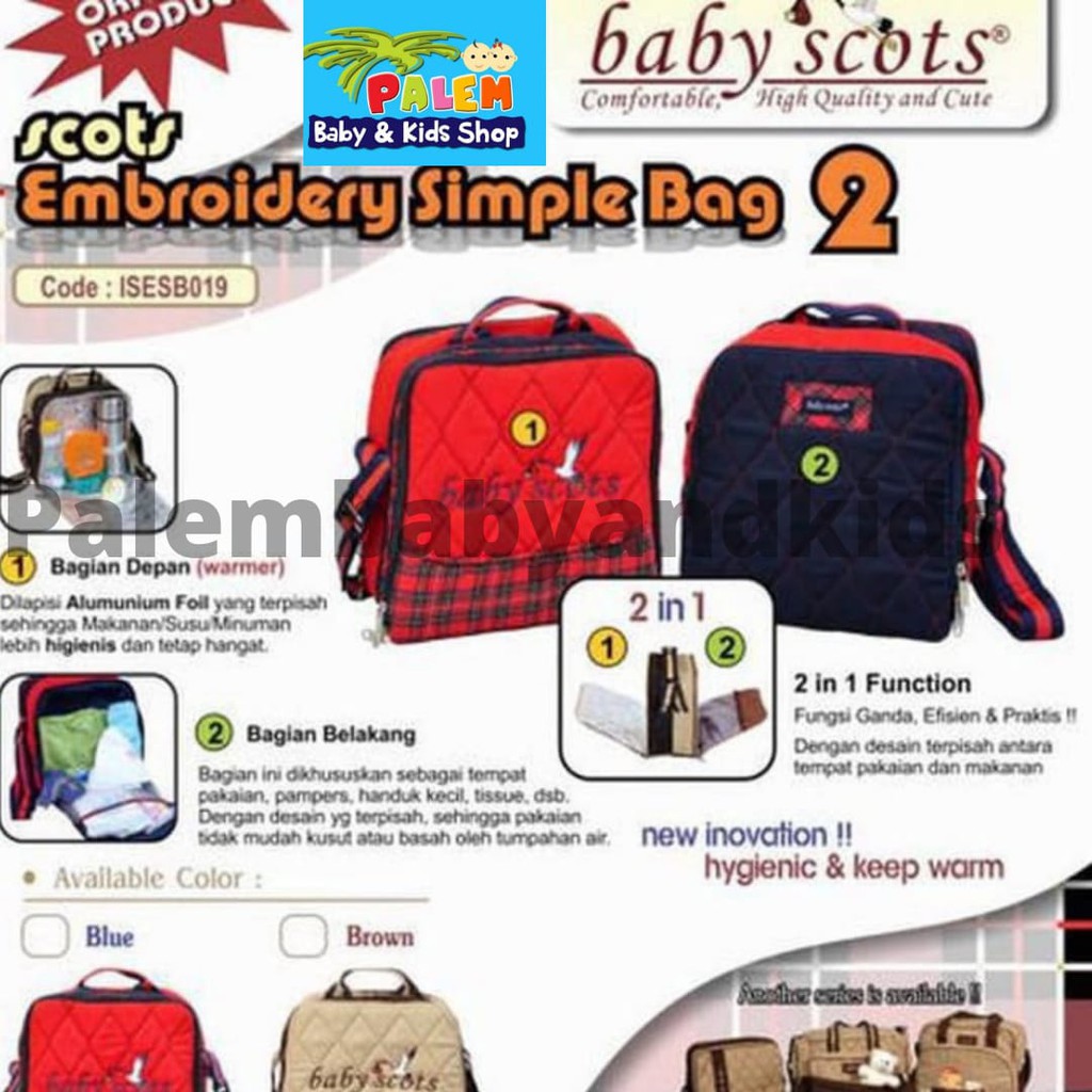 Tas Bayi Baby Scots Mini embroidery ISEDBO19