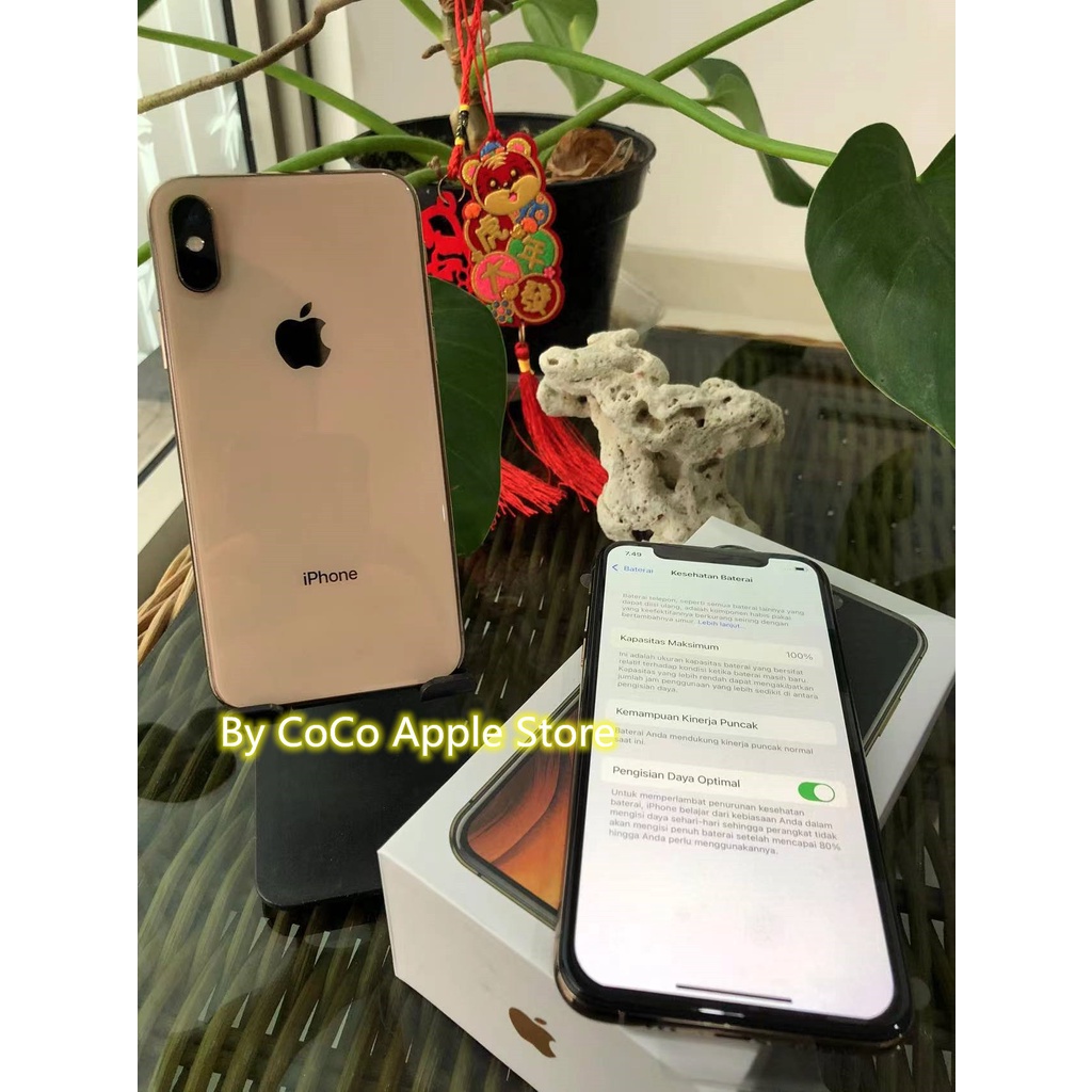 iPhone Xs 64GB All Sim Silent Fullset Original Second Like New Mulus100% 3utools All Green (Garansi 1 Tahun)