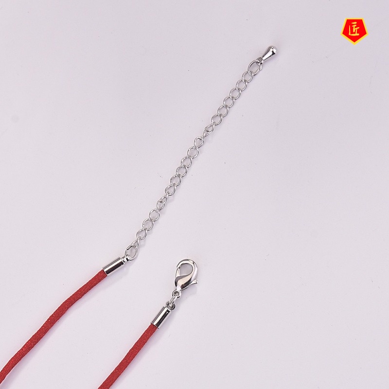 [Ready Stock]Cartoon Puppy Rhinestone Pearl Red Rope Bracelet