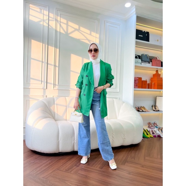 Blazer Import Premium Hijau Jumbo