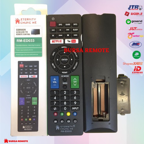 Remot / Remote TV Sharp Aquos LCD LED Smart TV type RM-ED033 / ecer dan grosir