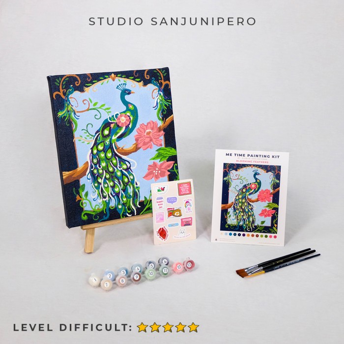 

BLOOMING FEATHERS" Painting Kit By Number Studio Sanjunipero - painting only
