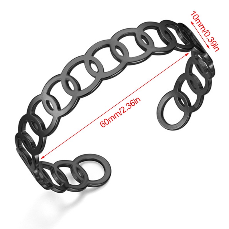 Gelang Tangan Titanium Steel Lapis Emas 18K Model Terbuka Adjustable Gaya Korea Untuk Pria / Wanita