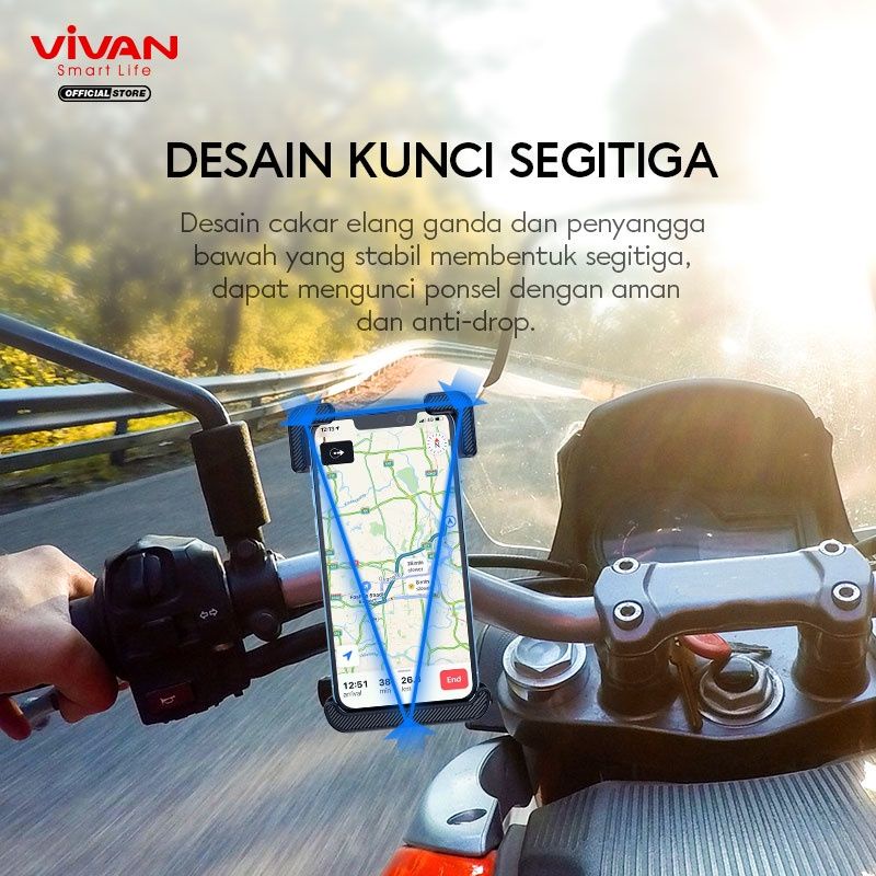 Vivan VMH01 Sepeda Motor Motorcycle Phone Holder