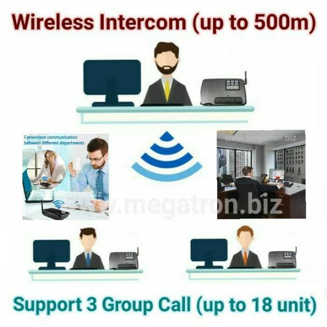 6-channel Wireless Intercom (Interkom tanpa kabel) - jarak jangkauan sampai dengan 500m