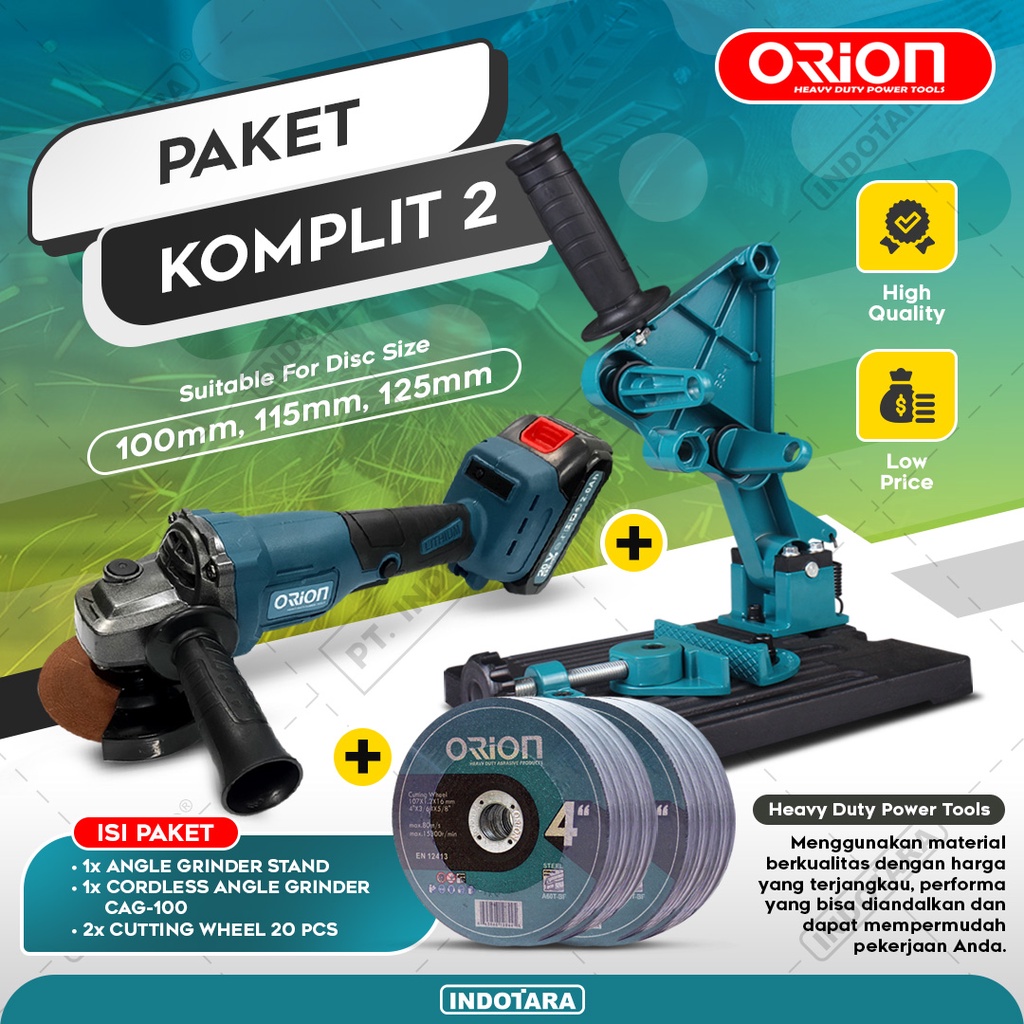 Paket Komplit 2 - Gerinda Tangan Orion CAG100