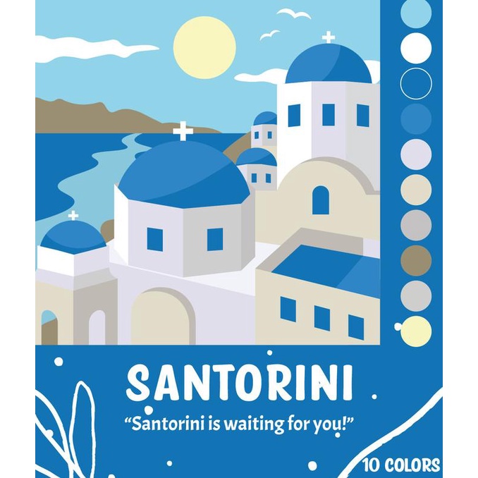 

TERBARUU!! Santorini - Paint By Number 10 Color[City Series]|Painting Kit TERBARU