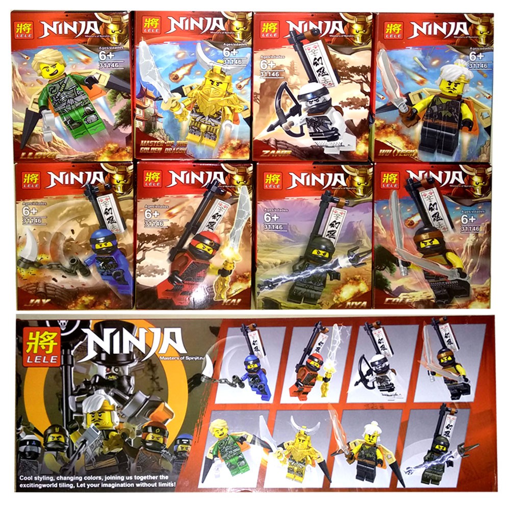 Brick Mainan Lele 31146 Minifigure Ninja Ninjago Set Isi 8 Box