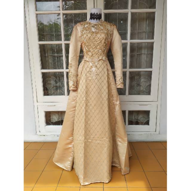 Baju Pengantin Wedding Dress Mewah Bridal Gold