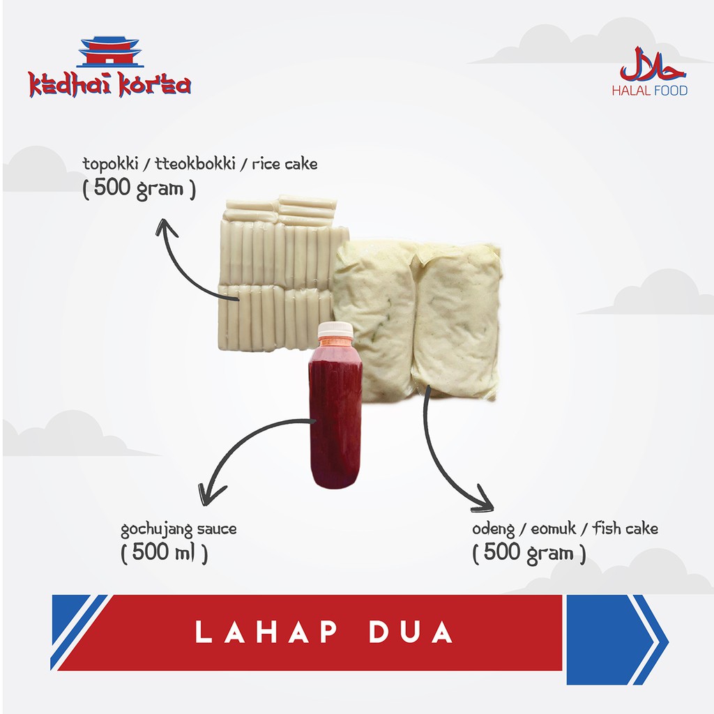 Paket Lahap 2 Topokki Tteokbokki Toppoki Odeng Eomuk Saus Gochujang Instan Halal Kedhai Korea