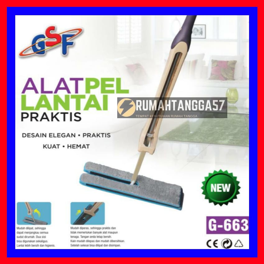 ALAT PEL LANTAI PRAKTIS GSF G-663 / ALAT PEL MAGIC MOP FLAT ROTARY DOUBLE SIDE GSF G 663 / GSF 663