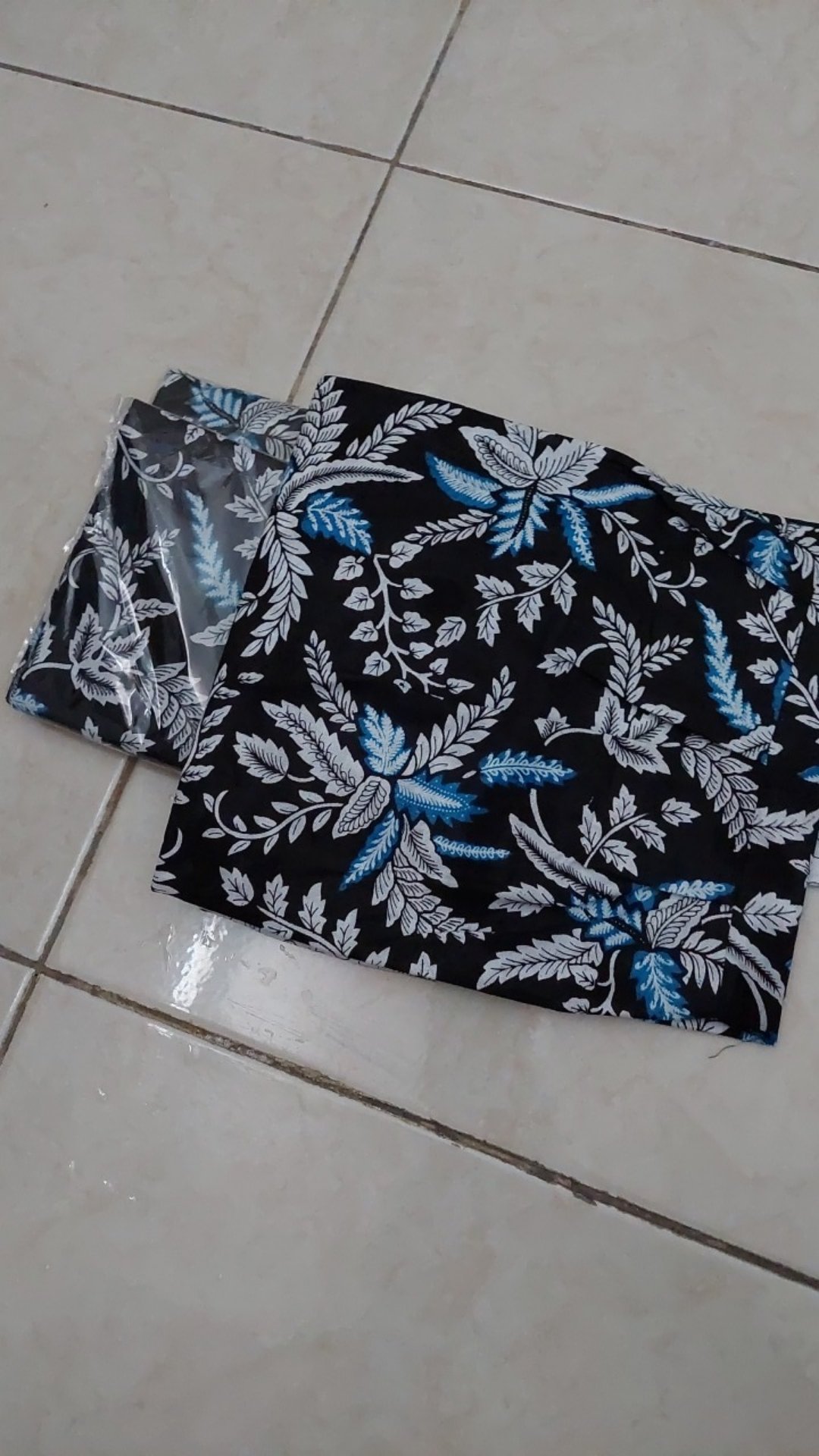 Nivana - Couple Atasan Ayah Anak Ibu Batik Blarak Biru Sarimbit Seragam Keluarga Kantor