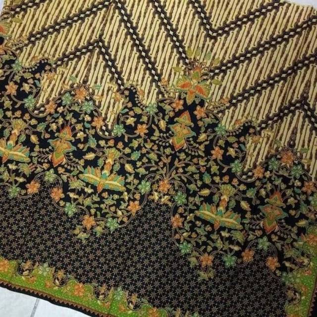 Kain batik solo truntum hitam kembang