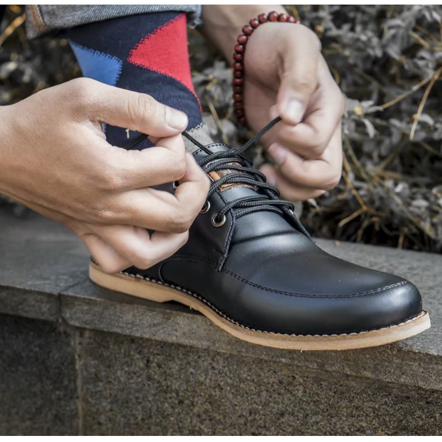 Gain Black | Sepatu Pantofel Hitam Pria Fantopel Pantopel Ori Casual Kerja Cowok Men | FORIND x Joey