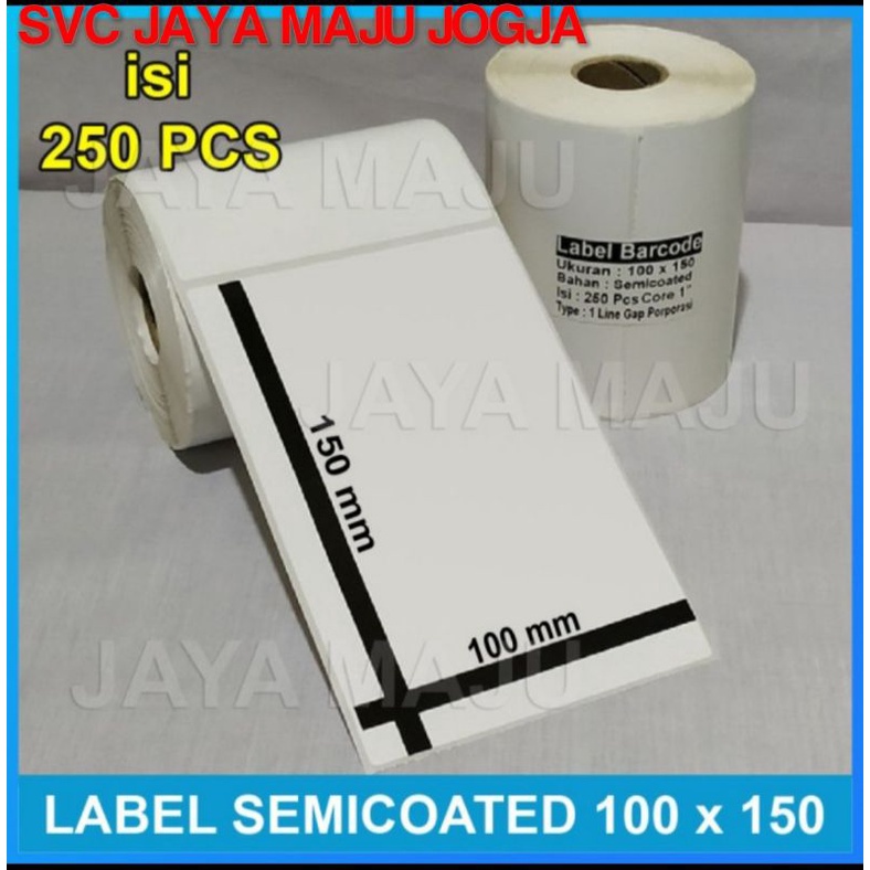 

100 X 150 - 1 LINE SEMICOATED - FACE OUT - ISI 250 PCS || CORE 1" || LABEL BARCODE THERMAL TRANSFER / PAKAI RIBBON - KERTAS STICKER RESI - A6 - 100X150 || ARGOX CITIZEN GODEX HONEYWELL HPRT IWARE POSTEK SATO TOSHIBA TSC WINCODE ZEBRA