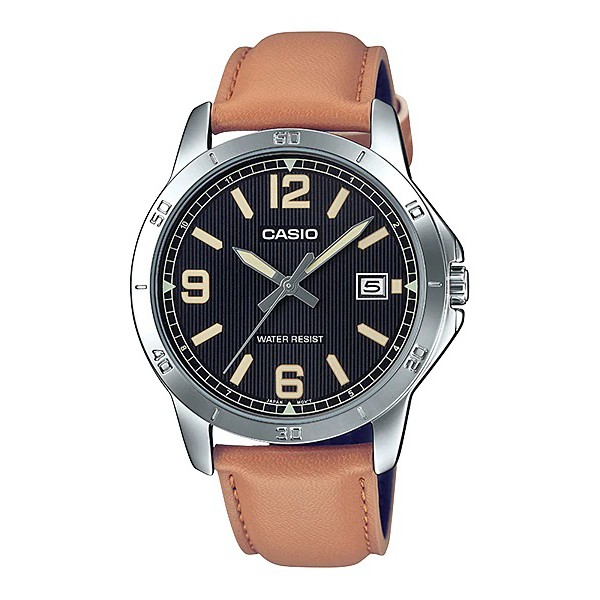Casio General MTP V004L / MTP-V004L-1A 1B 2B 7A Jam Tangan Analog Pria Kulit