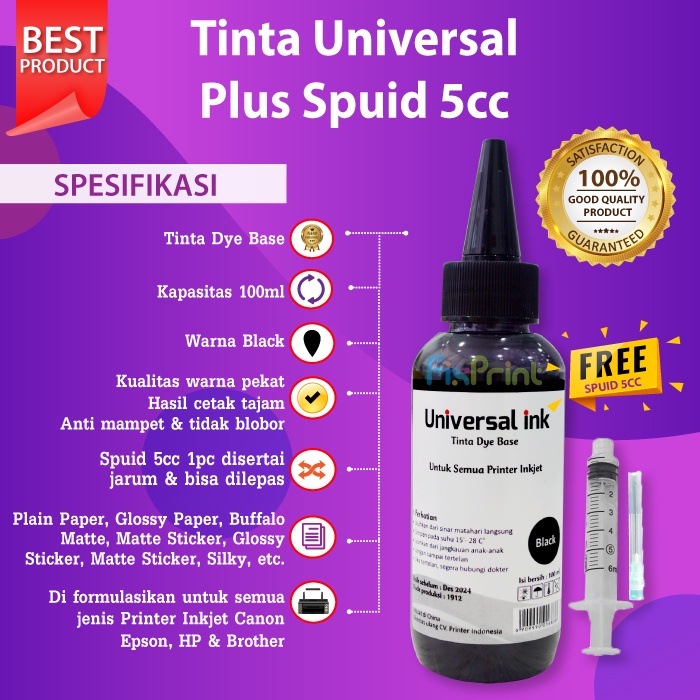 FixPrint Tinta 100ml Refill Cartridge Infus Printer 678 680 682 802 803 685 Printer 2135 2335 2336