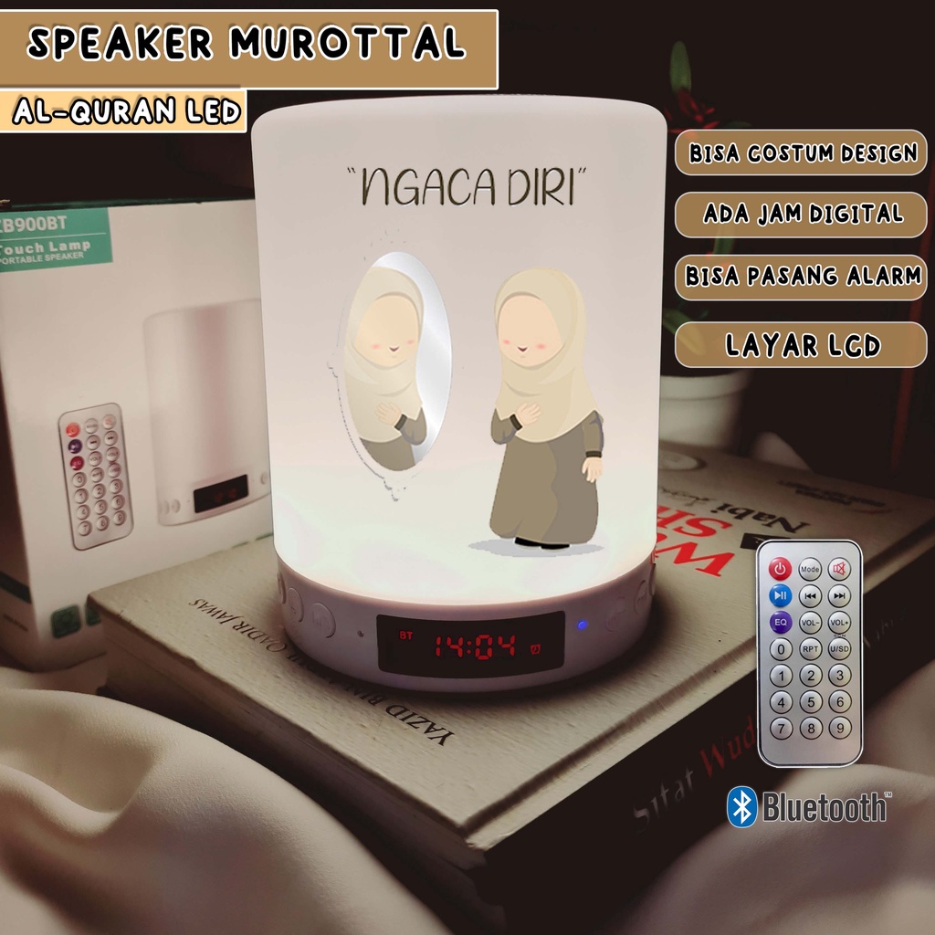 COD speaker alquran speaker murottal alquran led jam & alarm motif ngaca diri