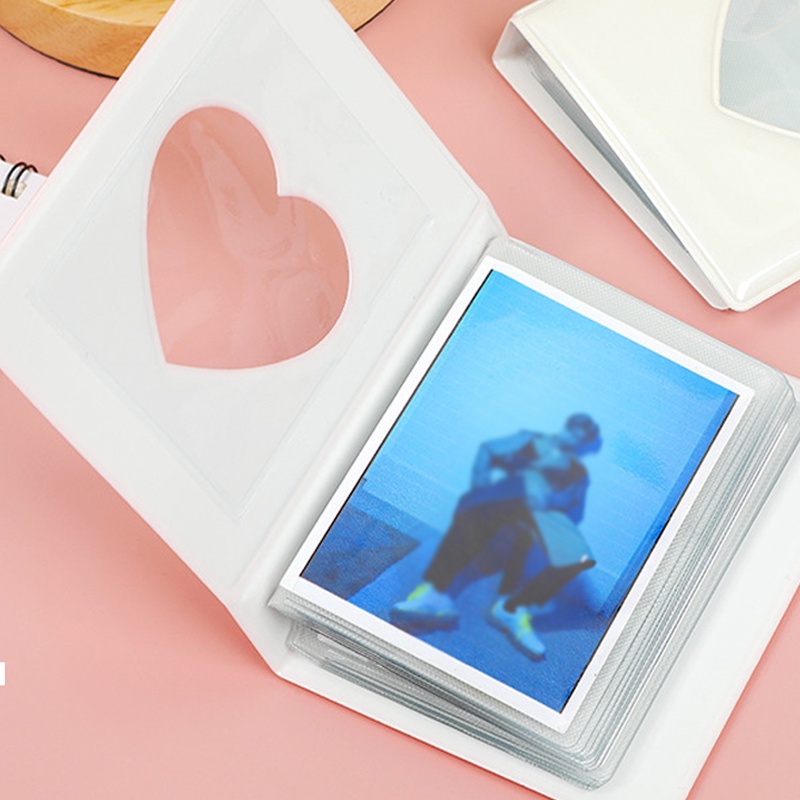 Album Foto 3inch Hollow Love Heart Cover Pemegang Photocard Instax Mini Album Untuk Kartu Collect Book