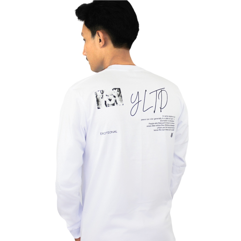 Youbee Limited - Longsleeve YLTD | T-SHirt Pria | Kaos Pria | Ardo White Original