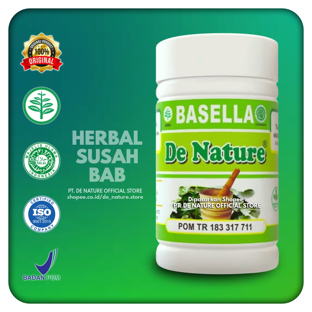 BASELLA Obat Herbal Pelancar BAB Susah BAB - DE NATURE OFFICIAL STORE