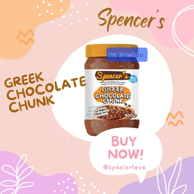 

Spencer's Chia greek Spread (500gr) - Chocolate, Cookies and Cream, Strawberry Spencers