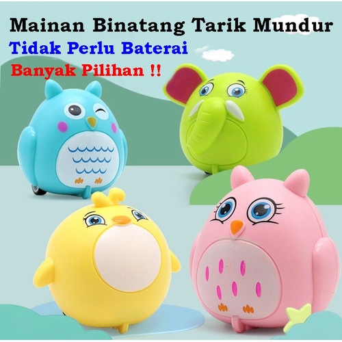 Mainan Anak Mobilan Bentuk Binatang / Mainan Lucu Tarik Mundur (Pull Back) MURAH