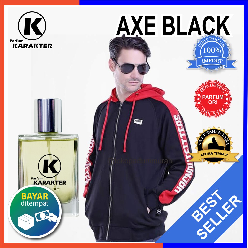 Bisa Cod | Parfum Cowok Axe Black  Bibit Parfum Import Wang &amp; Tahan Lama  Kemasan 50ml