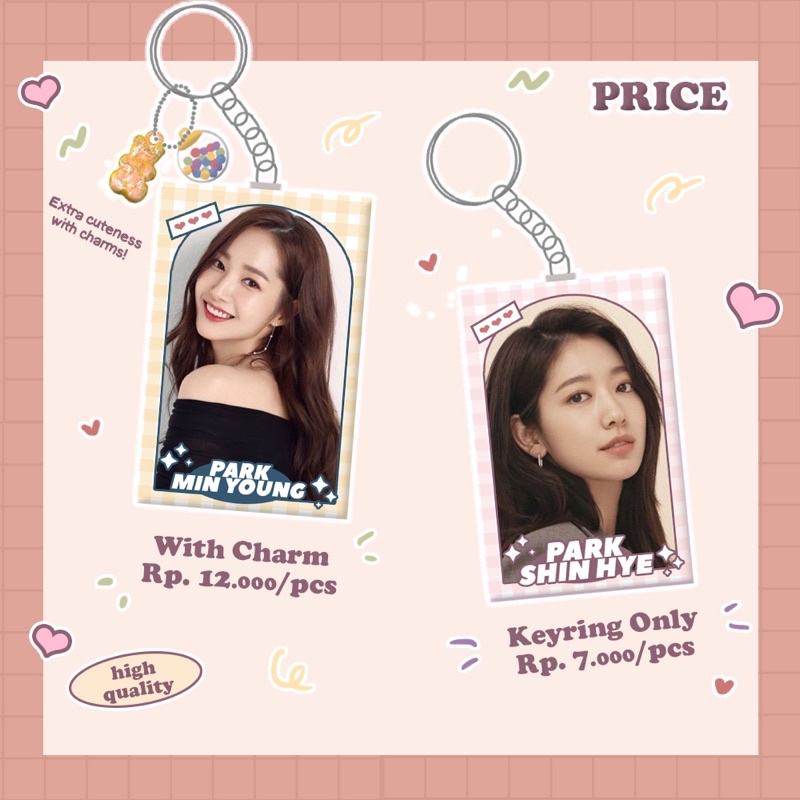 KOREAN ACTRESS KEYRING KEYCHAIN GANTUNGAN KUNCI DRAKOR AKTRIS KOREAN DRAMA PARK BOYOUNG PARK MINYOUNG PARK SHINHYE BAE SUZY JUN JIHYUN HAN HYOJOO IU LEE JIEUN KDRAMA