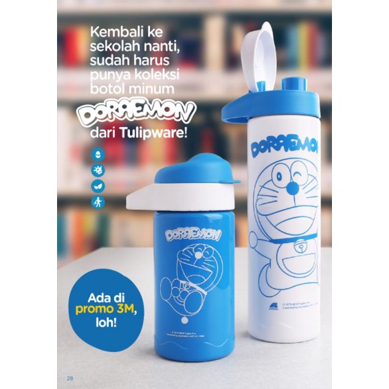 Sale  Tulipware Seri Doraemon Putih/Biru Multi Bottle, MINI Multi Bottle