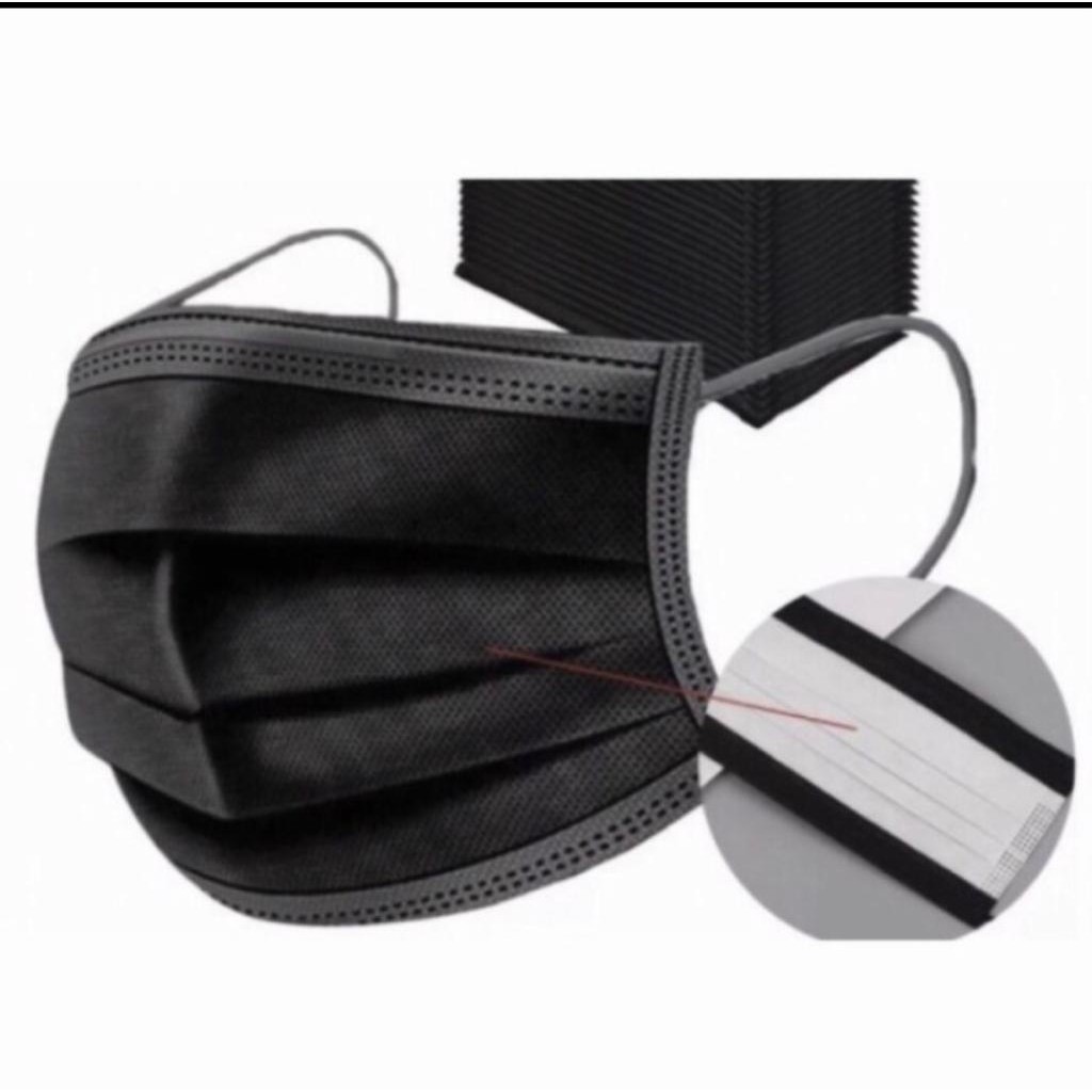 MASKER HITAM dalam PUTIH 3 PLAY ISI 50 PIS 1 BOX | LIMITED EDITION