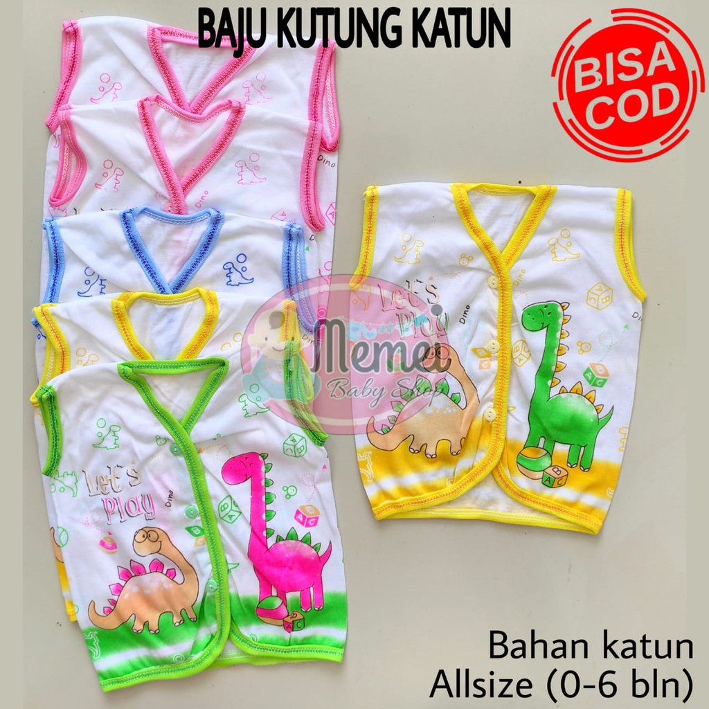 1 LUSIN (12 pcs) Baju bayi tanpa lengan KATUN harga GROSIR