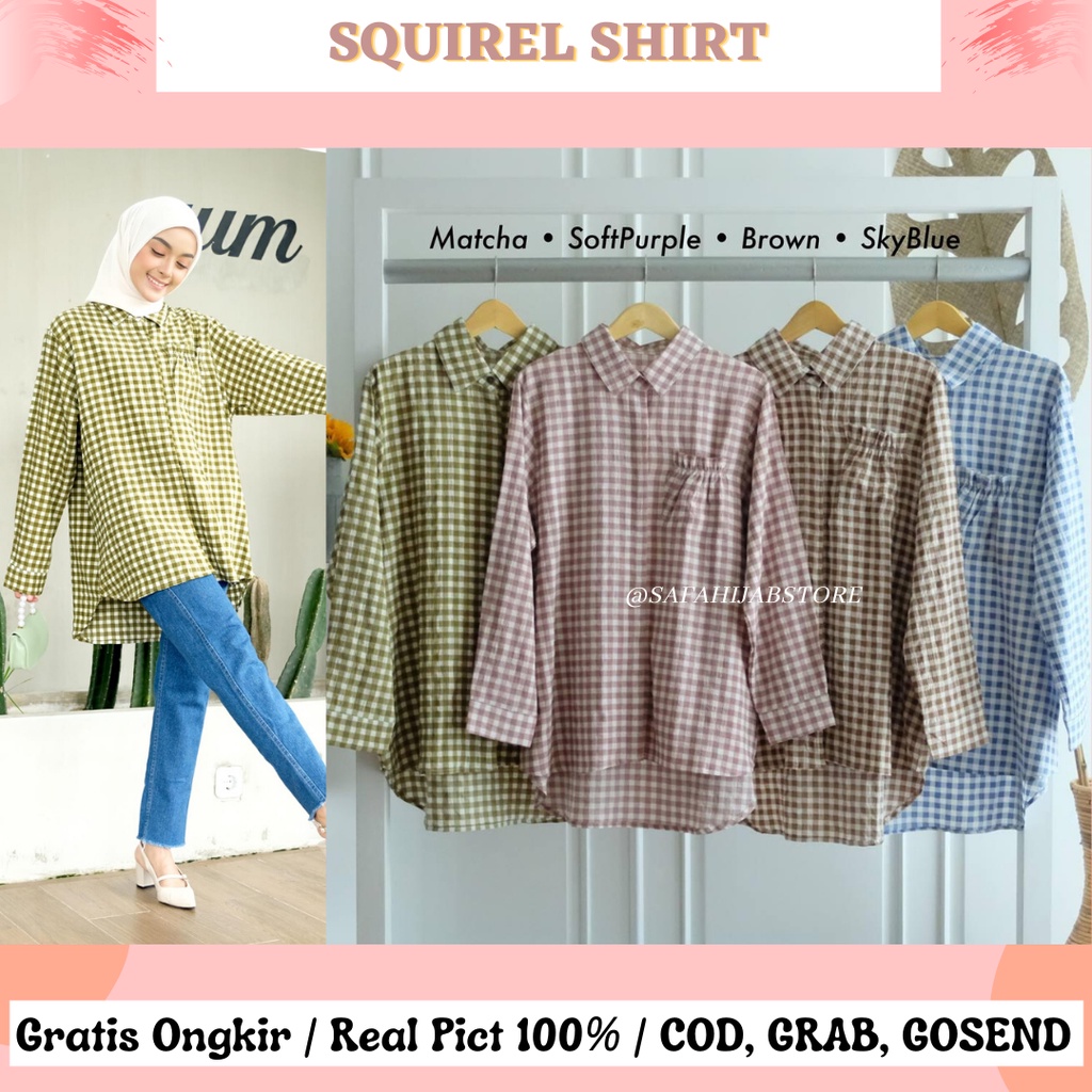 SQUIREL SHIRT / TOP / KEMEJA / ATASAN WANITA / ATASAN KERJA