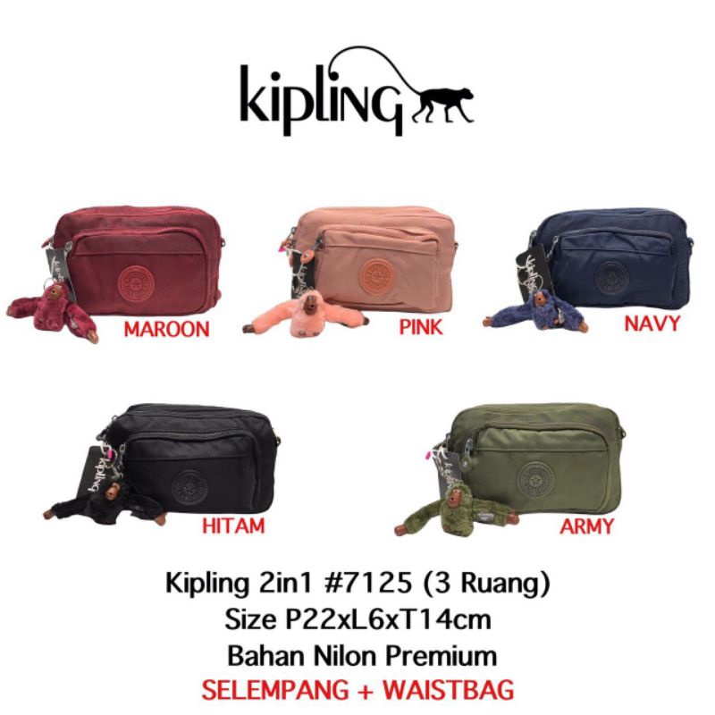tas pria wanita 2in1 kipling 7125