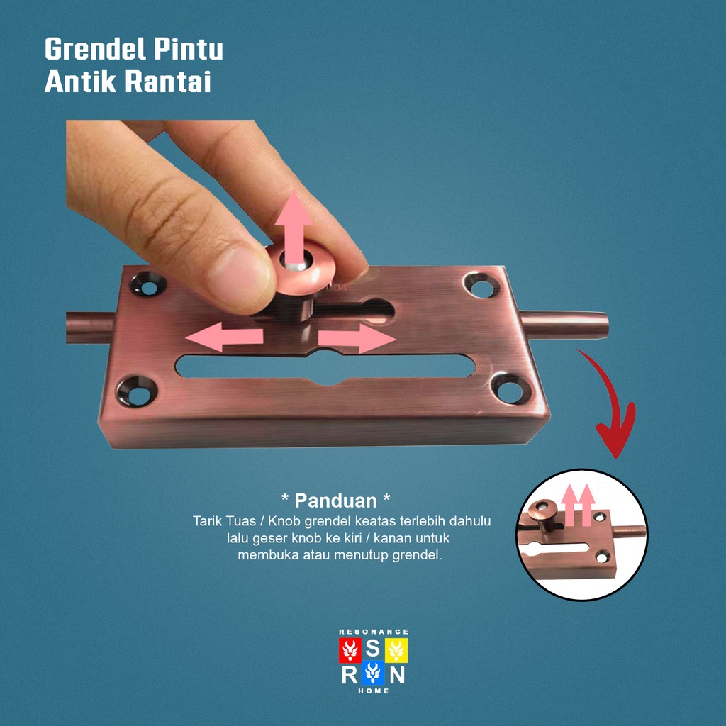 Grendel Kunci Pintu Rantai Antik / Door Lock Resonance Home