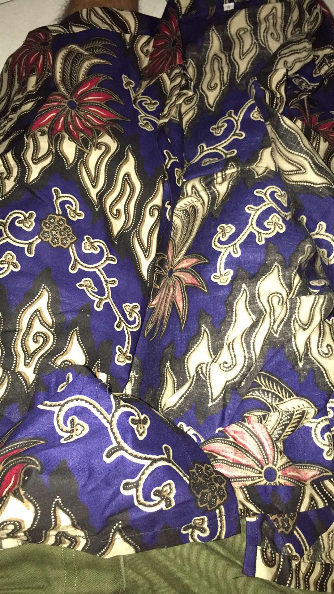 Set Couple Batik Muthia Navy (kemeja, Rok Span, Kebaya Muthia Navy Include Selendang)