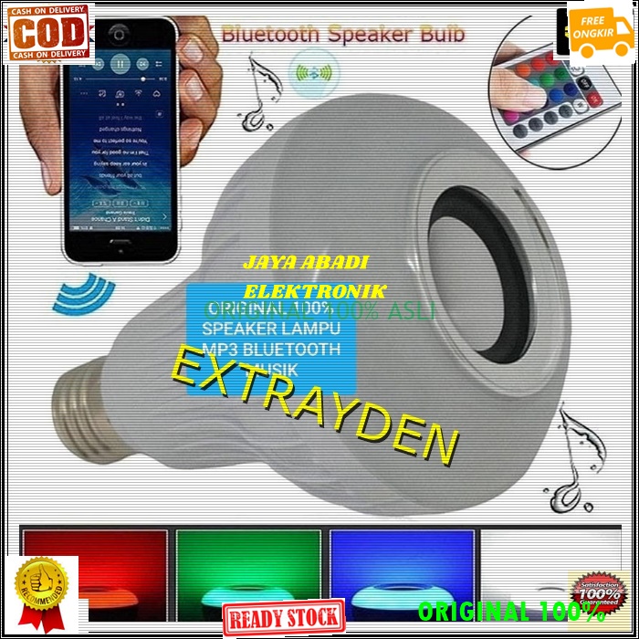G215ORIGINAL LED MUSIC BLUB LAMPU MUSIK RUMAH BLUETOOTH BOHLAM SPEAKER SPK BLUETOOT MINI MP3 AUDIO D