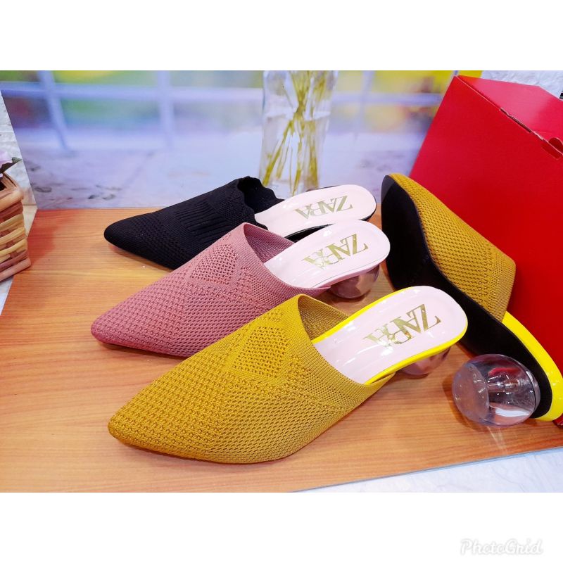 sandal heels slop rajut zara /charles&keyty