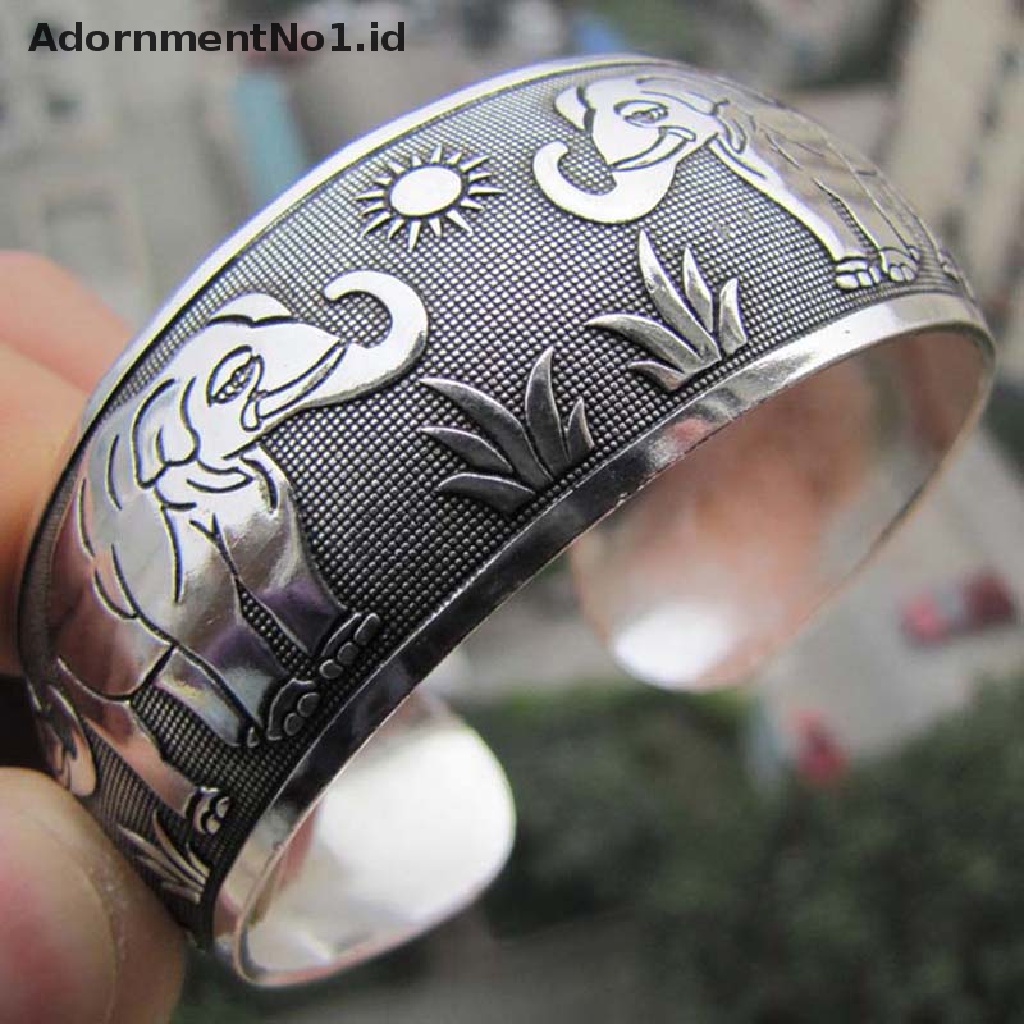 (AdornmentNo1) Gelang Bangle Cuff silver Tibet Motif Totem Untuk Wanita (ID)