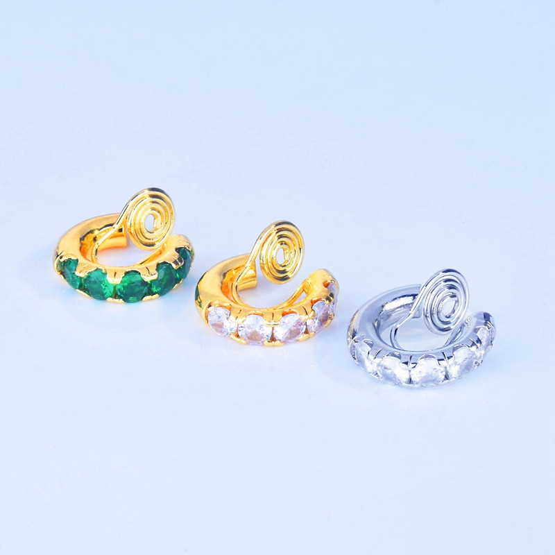 Anting Klip Desain Unik Bentuk Geometri Hias Cubic Zirconia AAA Untuk Wanita