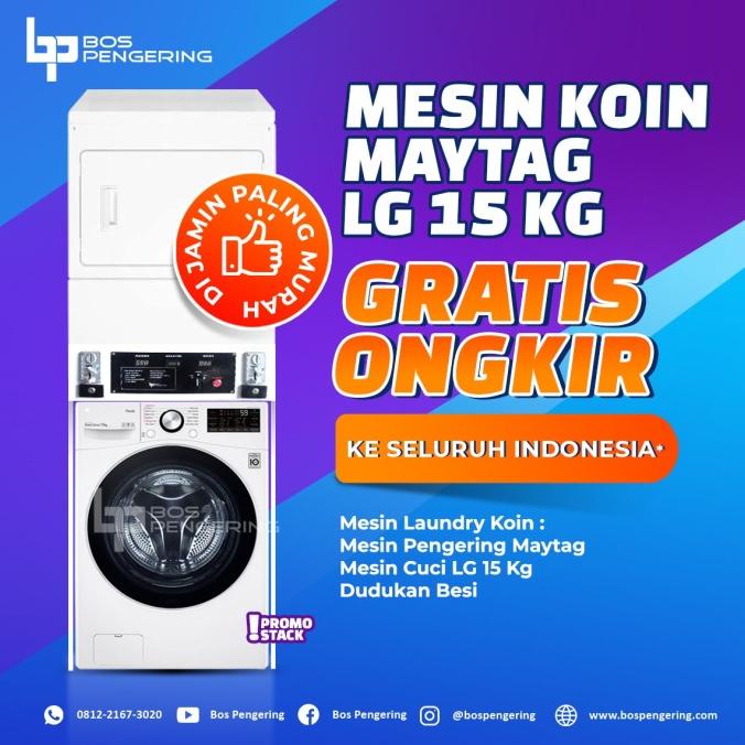 Produk Unggulan] Laundry Koin Mesin Pengering Dryer Maytag Mesin Cuci Washer LG 15 Kg