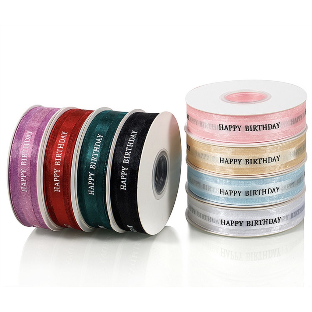 

POM251 2,5 Cm Pita HAPPY BIRTHDAY Cake Box Gift Packing Dekorasi