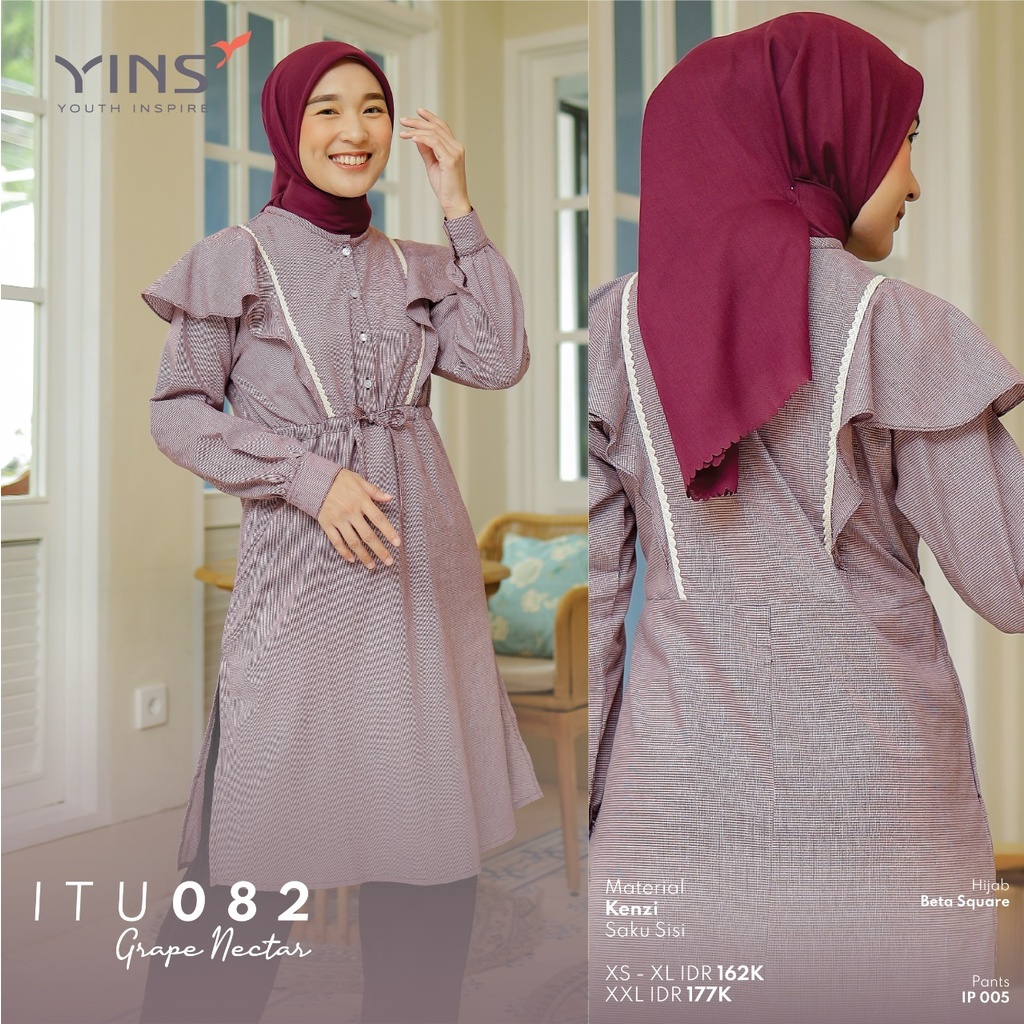 Inspire Tunik ITU 82 Bahan Kenzi Atasan Muslimah Kekinian Modern by Inspire bisa COD