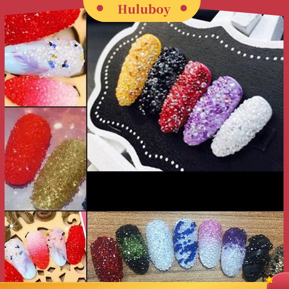 Huluboy Huluboy♡ 1000pcs Pasir Berlian Imitasi Mini 1.2mm Untuk Dekorasi Nail Art DIY