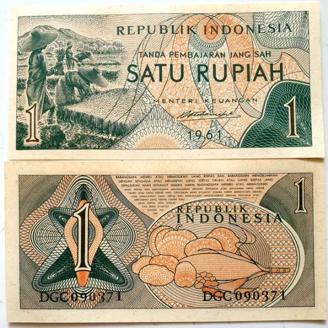 1 Rupiah 1961 UANG KUNO UANG MAHAR